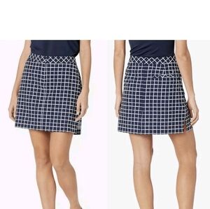 Izod Women Golf Skort Checkered Blue White Size 14 Activewear Tennis, Pickleball